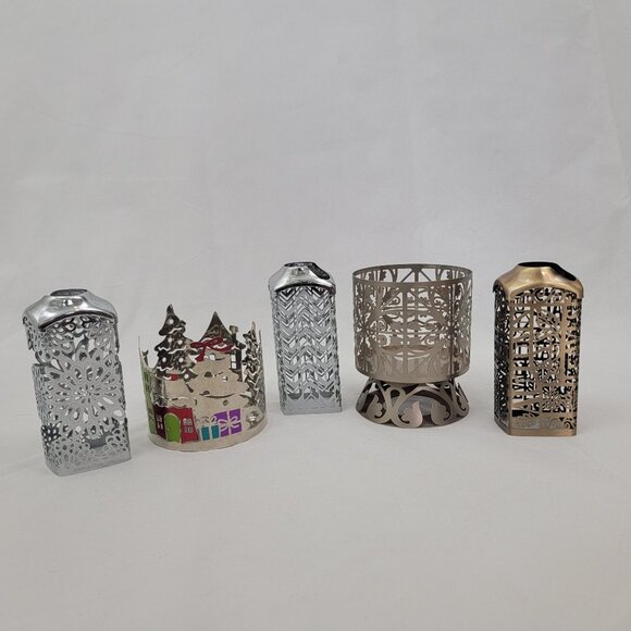 Bath & Body Works Other - BATH & BODY WORKS 3 Wick Candle Holder Pedestal Soap Holder Silver Bronze 5 Pcs